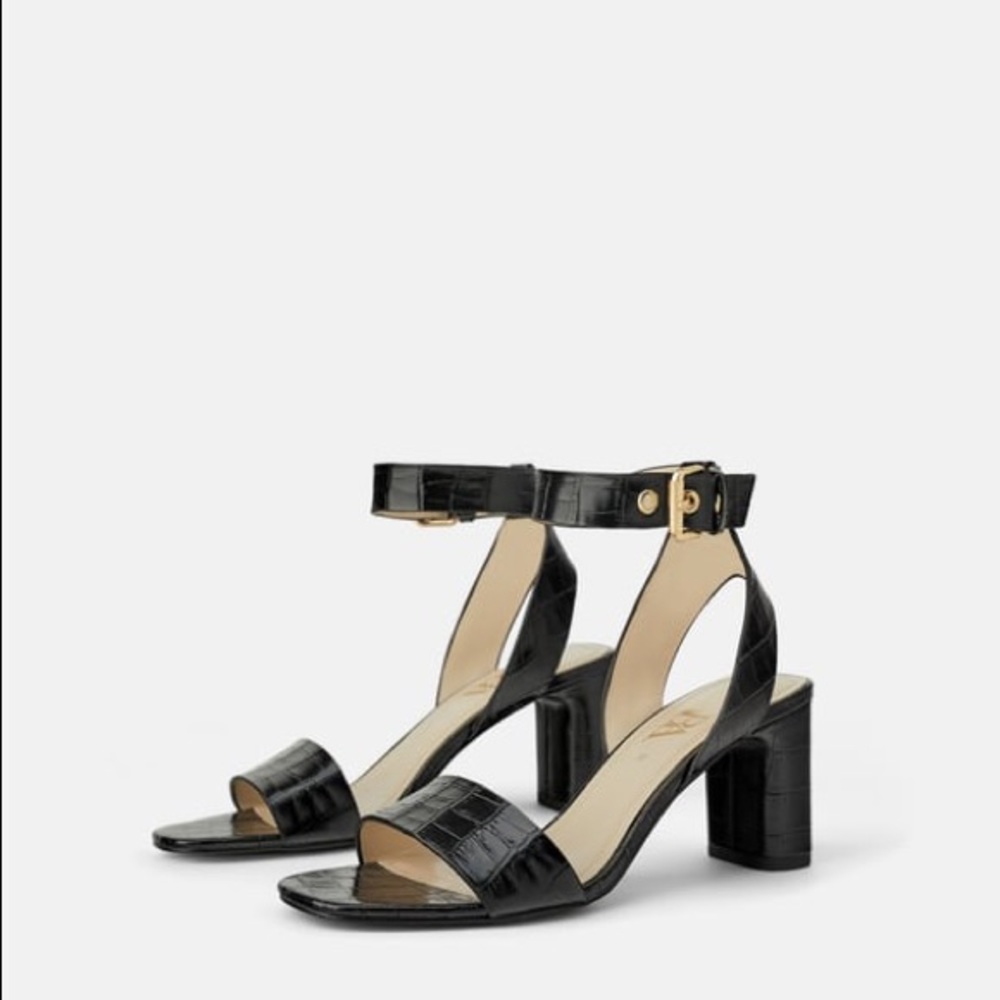 Zara animal print heeled sandals